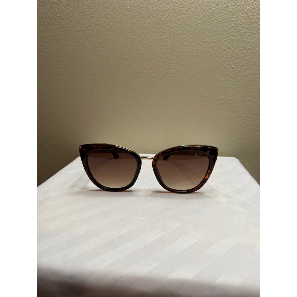 Quay Australia Honey Tortoise Gold Cat‎ Eye Sunglasses Brown Gradient Lens 1212